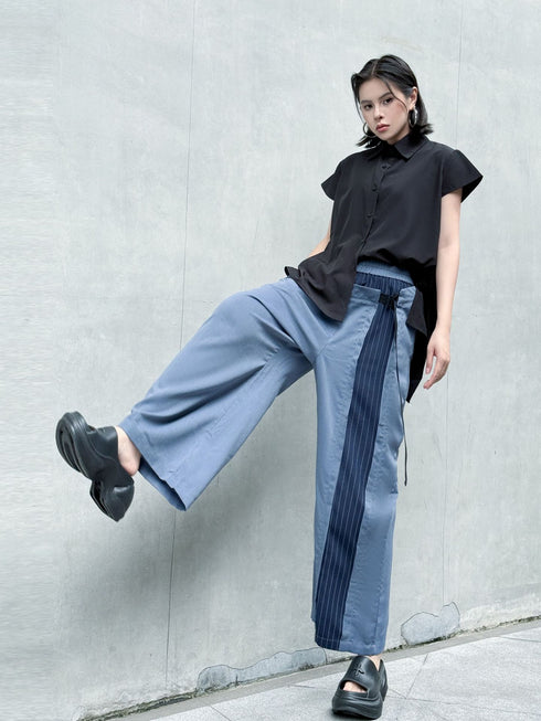 Stripe Panel Wide Pants